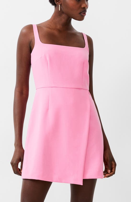 Shop French Connection Whisper Faux Wrap Minidress In Aurora Pink
