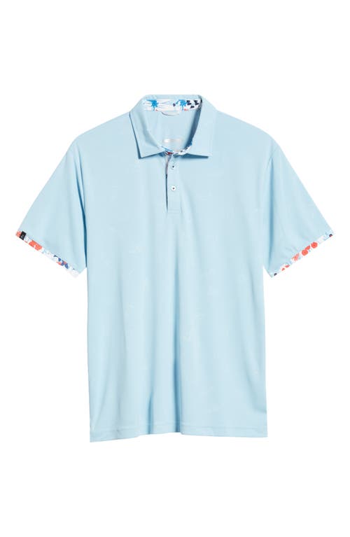 Swannies Malachi Floral Accent Golf Polo Blue Haze at Nordstrom,