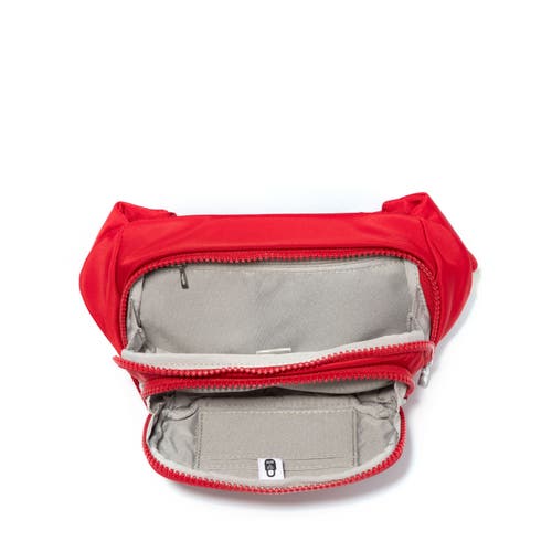 Shop Baggallini On The Go Belt Bag Waist Pack In Crimson Red Twill