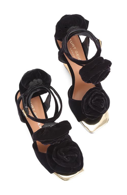 Kurt Geiger London Bloom Ankle Strap Wedge Sandal In Black