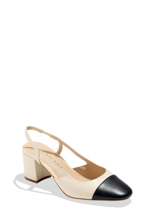 Shop Jack Rogers Summer Cap Toe Slingback Sandal In Ivory/black