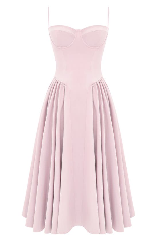 Shop House Of Cb Samaria Corset Fit & Flare Dress In Pink Salt