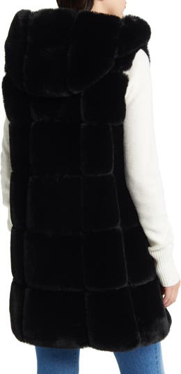 Hooded Faux Fur Vest