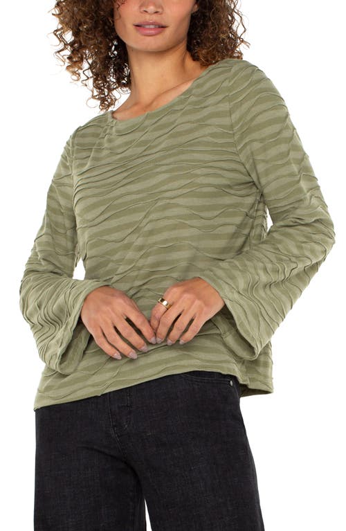 Shop Liverpool Soutache Flare Sleeve Top In Spanish Olive