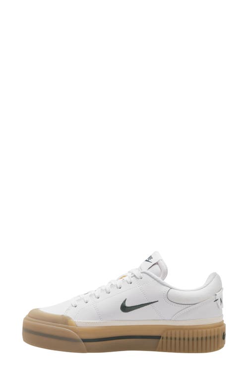 Shop Nike Court Legacy Lift Platform Sneaker In White/green/yellow