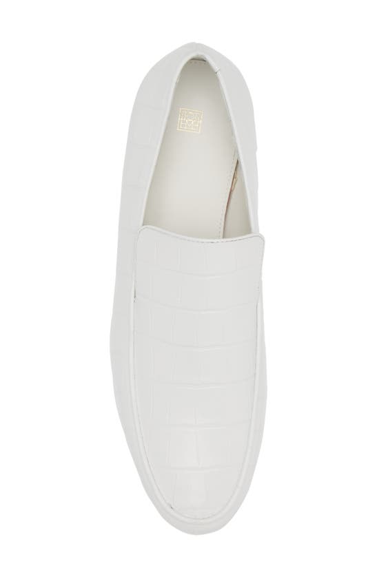Shop Totême Toteme The Croco Oval Loafer In White