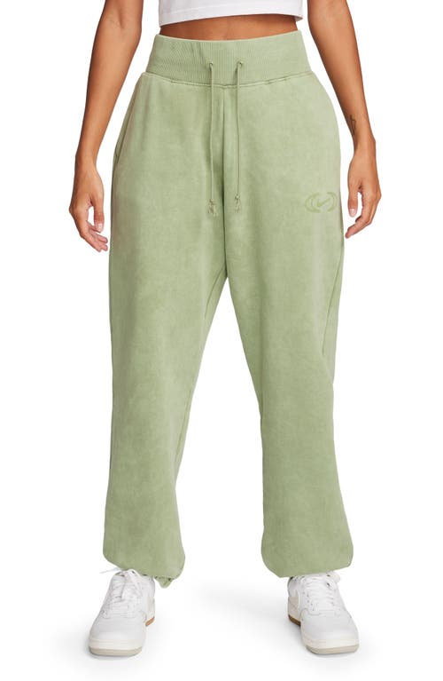 Phoenix High Waist Fleece Sweatpants in Oil Green