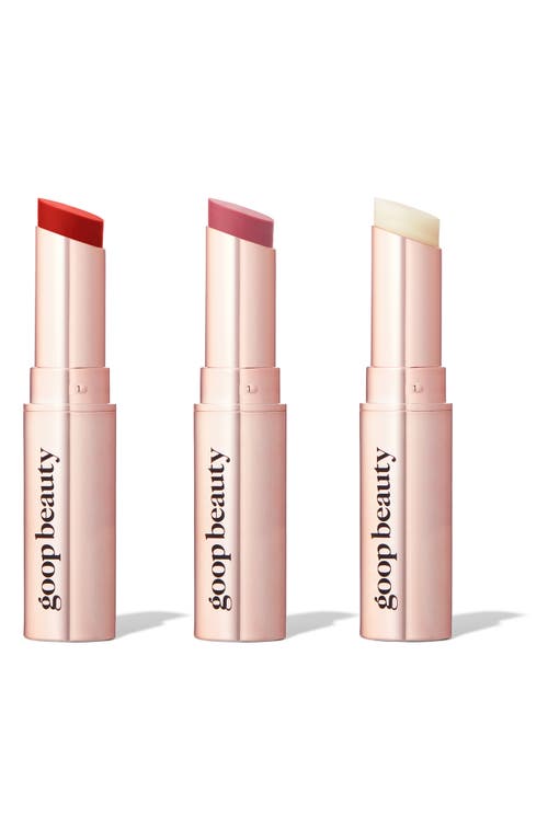 Goop Clean Nourishing Lip Balm Trio In Tomato/peony/clear