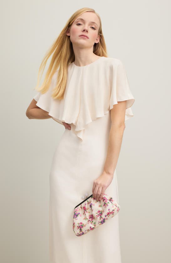 Shop Lk Bennett Sadie Overlay Crepe Midi A-line Dress In Ivory