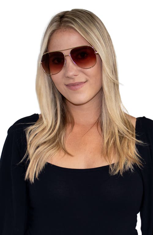 Fifth & Ninth Walker 61mm Polarized Aviator Sunglasses In Gold/blush