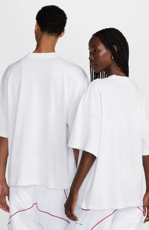 Shop Nike X Jacquemus Logo Cotton T-shirt In White