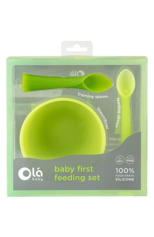 Olababy 3-Piece Baby First Feeding Set in Green at Nordstrom