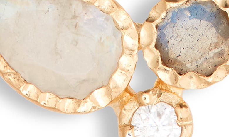 Shop Argento Vivo Sterling Silver Multistone Cluster Pendant Necklace In Gold