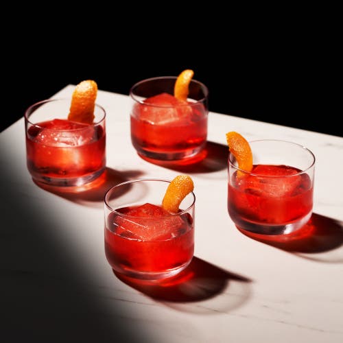 Viski Raye Crystal Negroni Glasses Set Of 4 In Clear