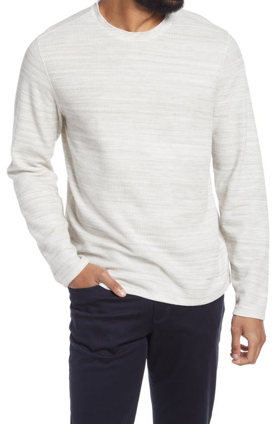 Vince Pima Cotton Blend Thermal Waffle Knit Tee In Dark Heather/ Morning Dew