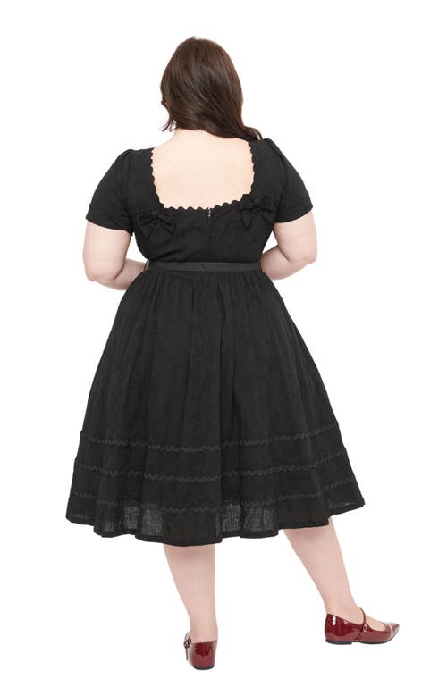 UNIQUE VINTAGE UNIQUE VINTAGE PLUS SIZE BOATNECK RICRAC SWING DRESS 