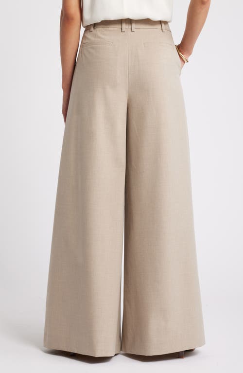 Shop Nordstrom Pleated Wide Leg Pants In Tan Doeskin Heather