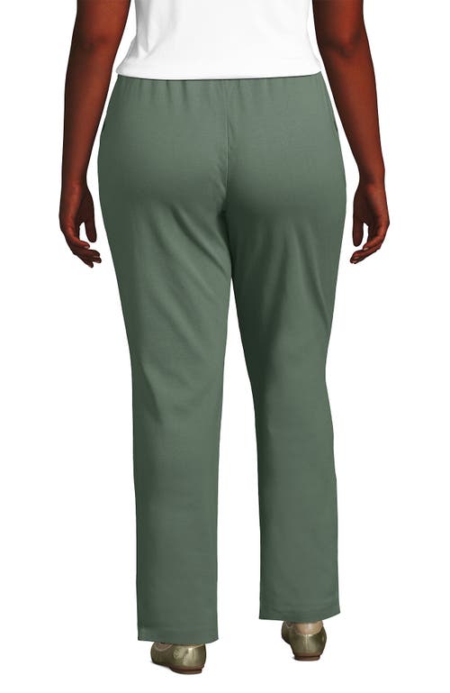 Shop Lands' End Plus Size Sport Knit High Rise Pants In Lily Pad Green