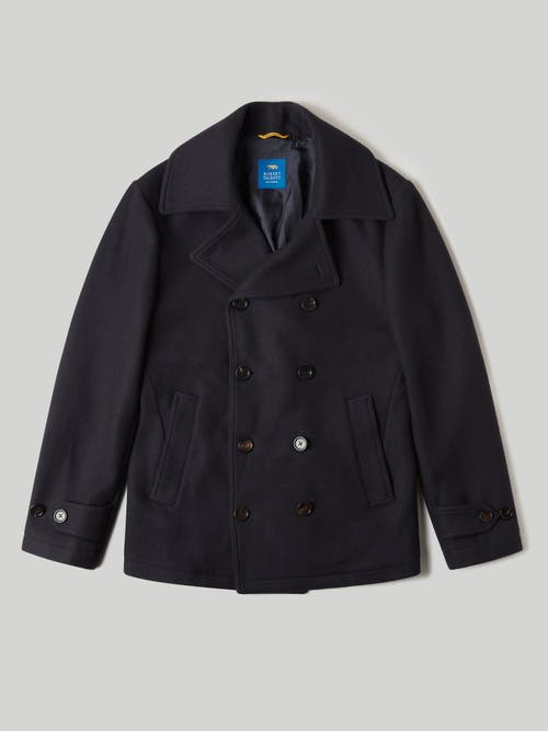 Robert Talbott Curtis Peacoat In Navy