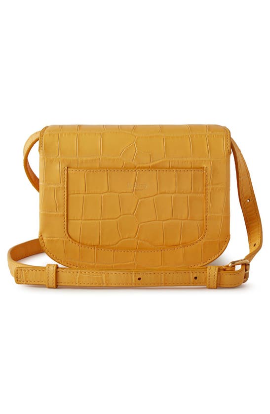 Shop Mulberry Small Pimlico Matte Croc Embossed Leather Satchel In Yellow