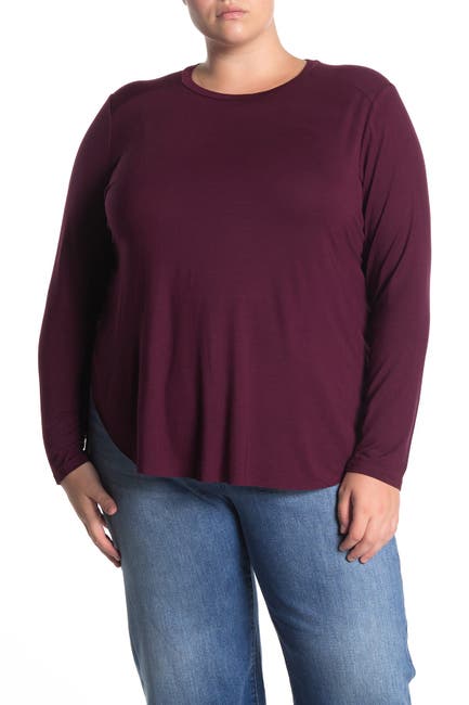 Halogen | Long Sleeve Shirttail Hem T-shirt | Nordstrom Rack