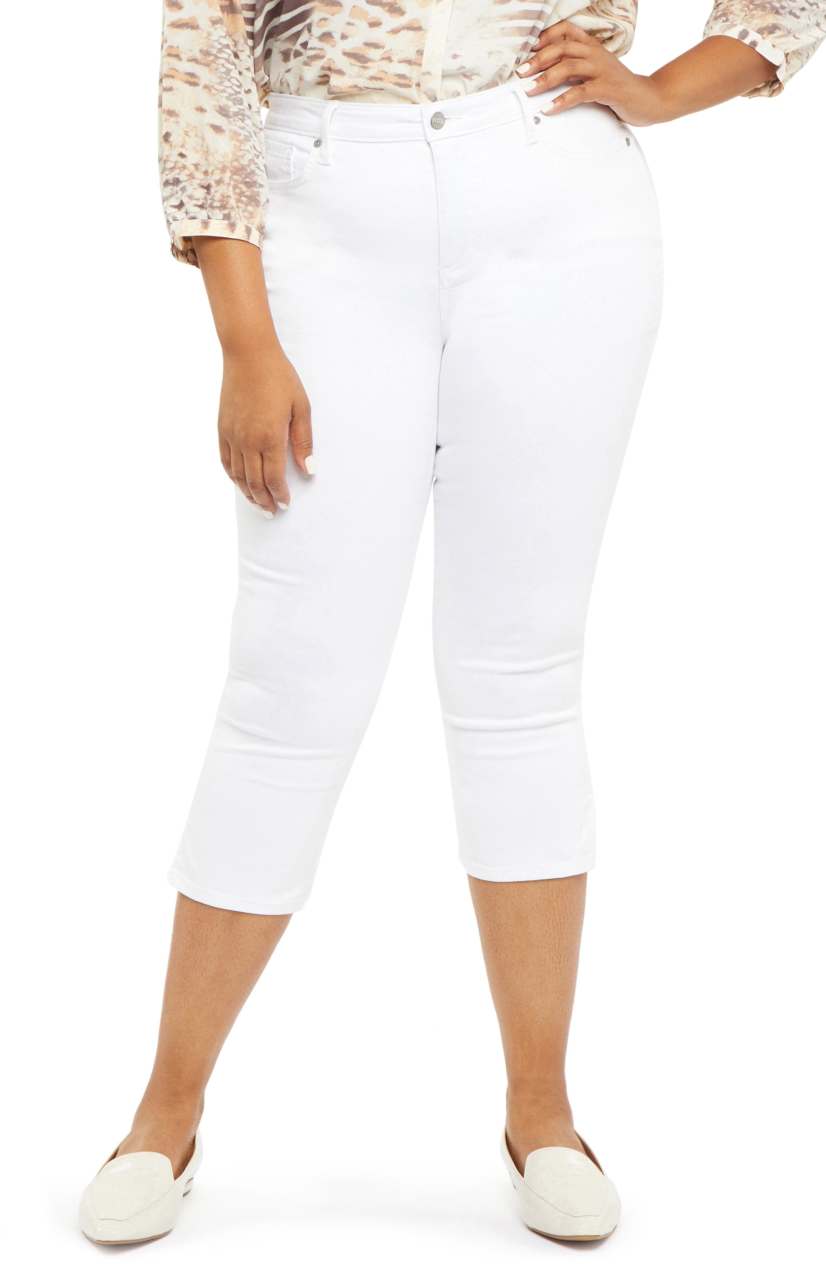NYDJ Womens Plus Size Pull on Skinny Ankle Jean with Side Slits Jeans