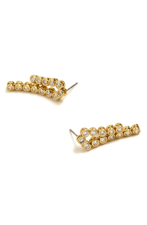 Madewell The Tennis Collection Bezel Set Crystal Waterfall Drop Earrings in Pale Gold at Nordstrom
