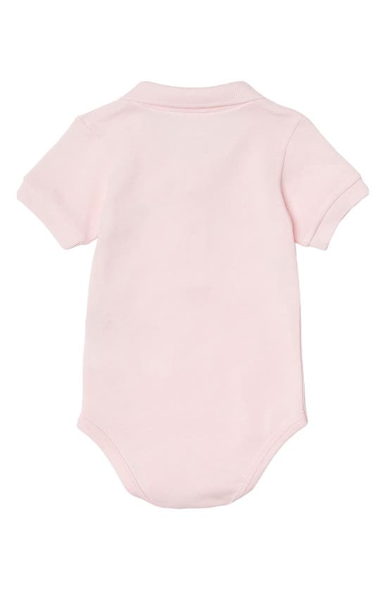 Lacoste Babies' Cotton Polo Romper In Flamingo Pink