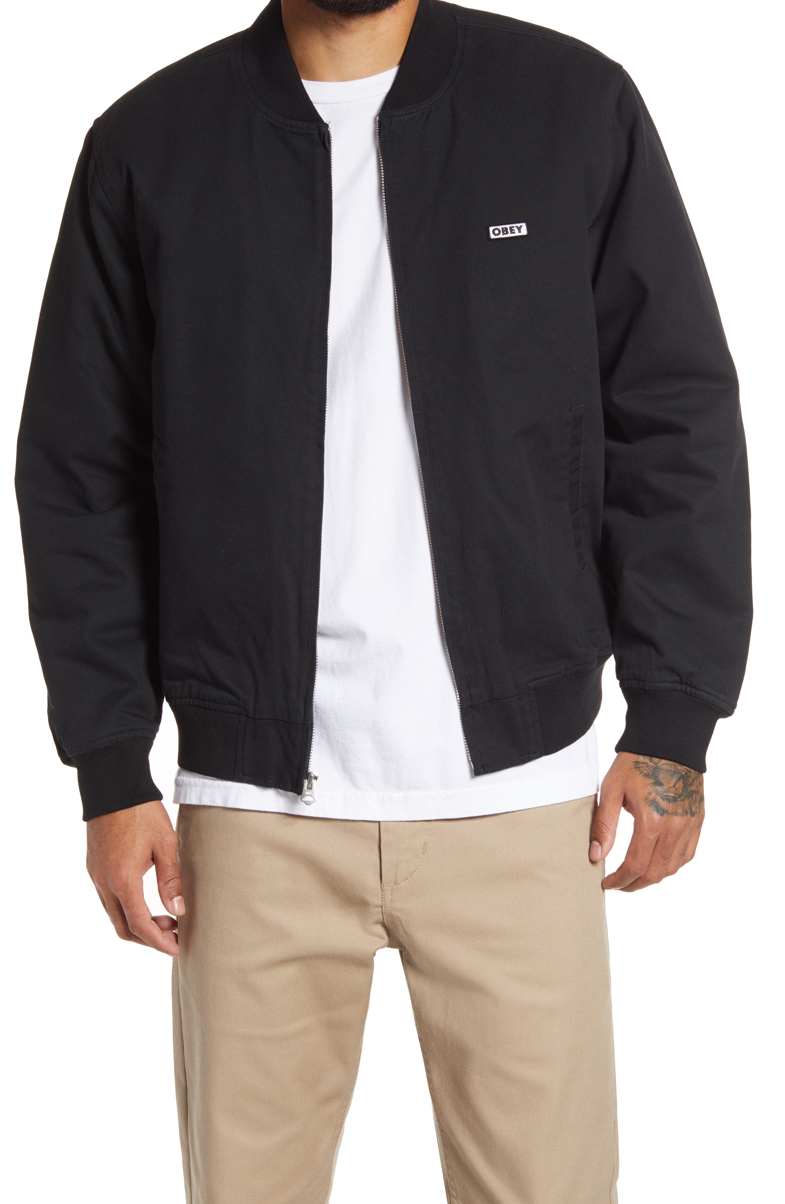Obey Juniors Bunker Quilted Bomber Jacket