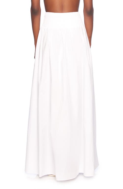 Shop Susana Monaco Drop Waist Cotton Poplin Maxi Skirt In Sugar