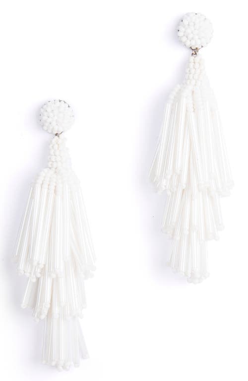 Rain Tassel Earrings in White