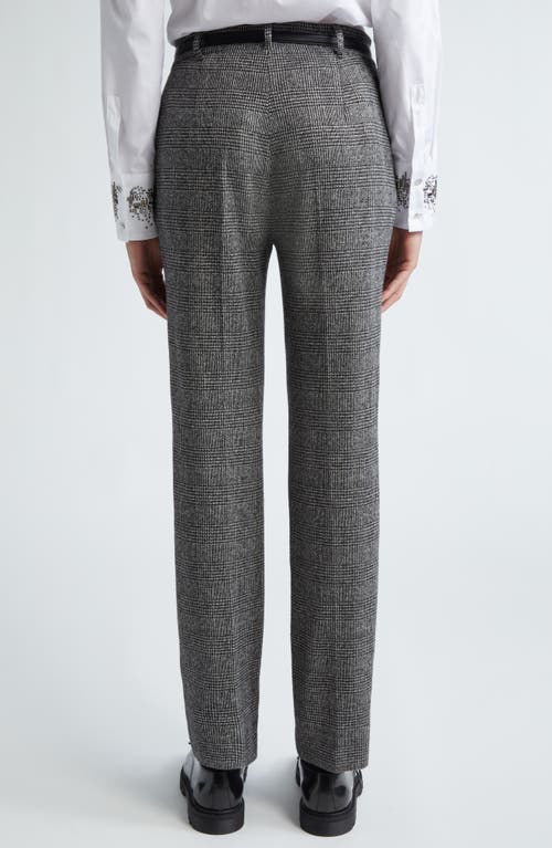 Shop Max Mara Studio Gerico Slim Fit Belted Check Trousers In Medium Grey