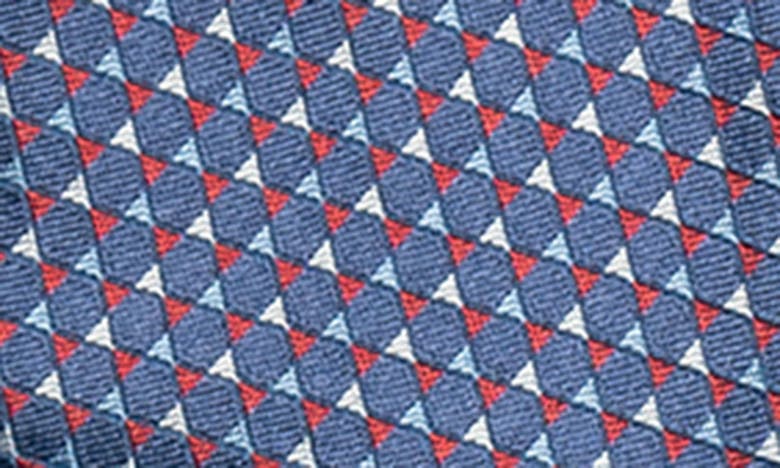 Shop Eton Triangles Silk Tie In Navy