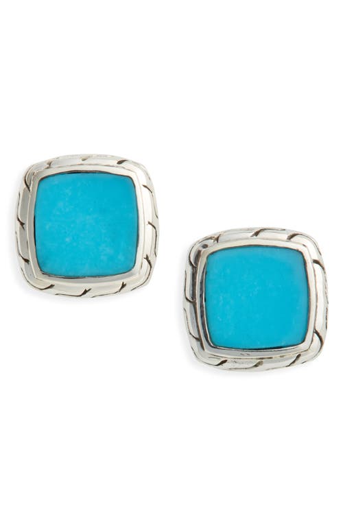 John Hardy Classic Silver Chain Turquoise Stud Earrings in Blue 1 at Nordstrom