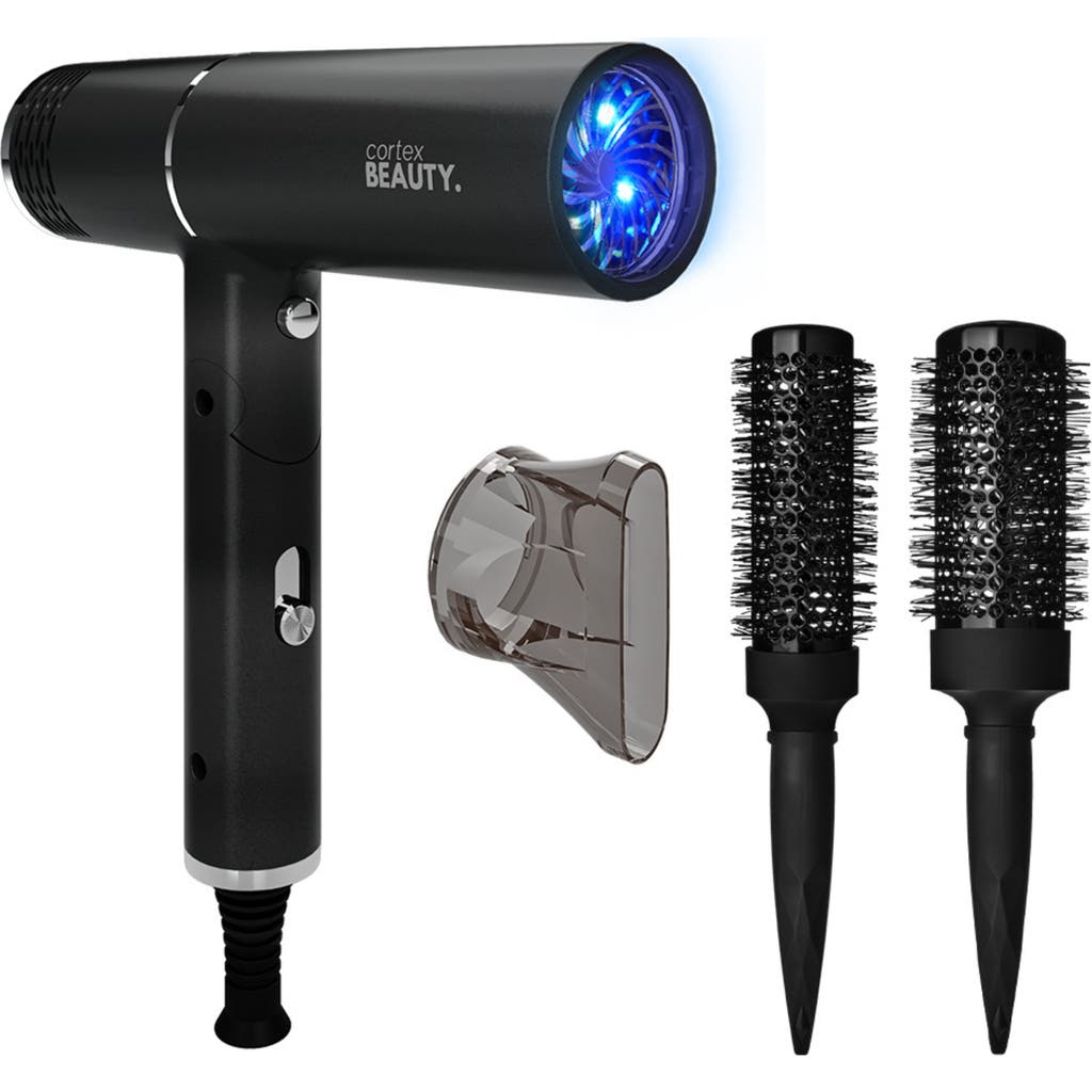 Cortex Beauty Airfold Ionic Foldable Dryer + 2-piece Blowout Brush Set $249.99 Value In Black