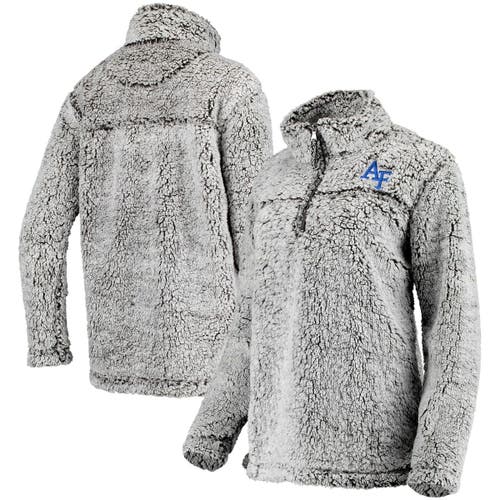 BOXERCRAFT Women's Gray Air Force Falcons Sherpa Super Soft Quarter Zip Pullover Jacket
