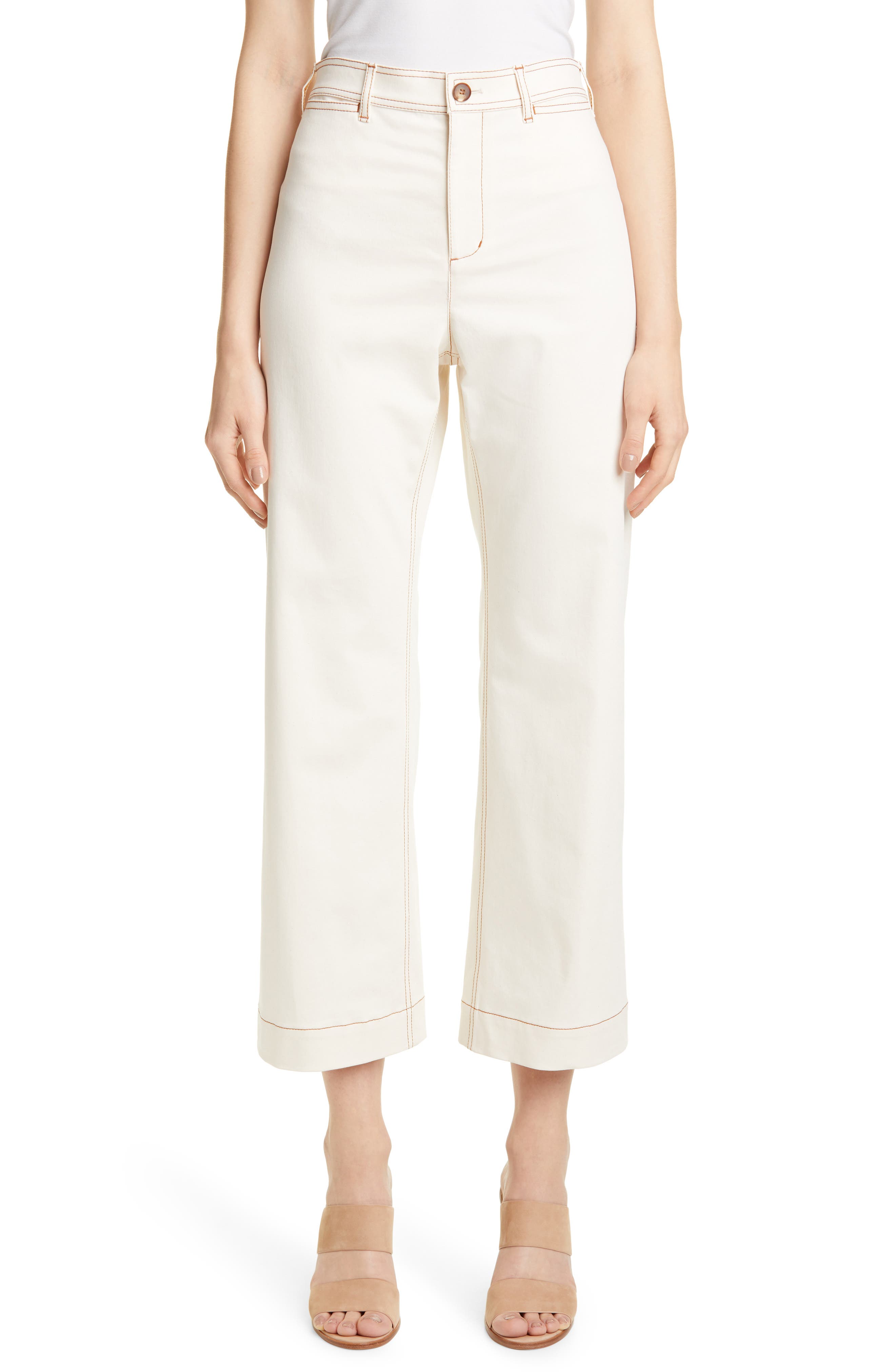 Lafayette 148 New York Clark High Waist Crop Twill Pants Nordstrom