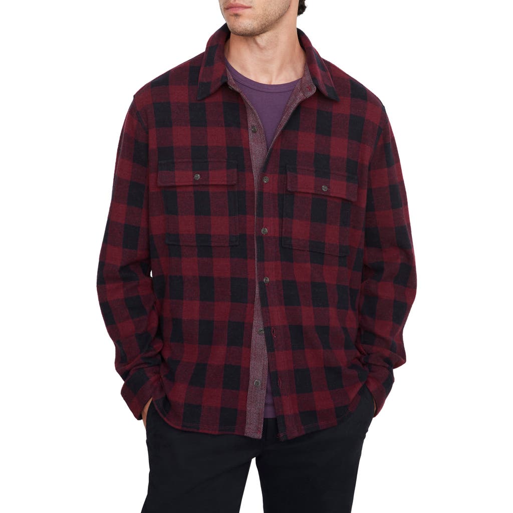 Vince Buffalo Plaid Flannel Button-up Shirt In Brown
