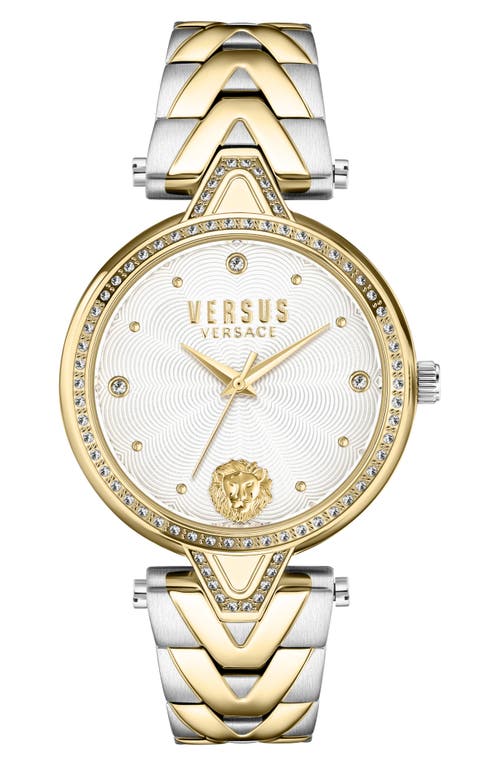 Shop Versus Versace V  Crystal Bracelet Watch, 34mm In Two Tone