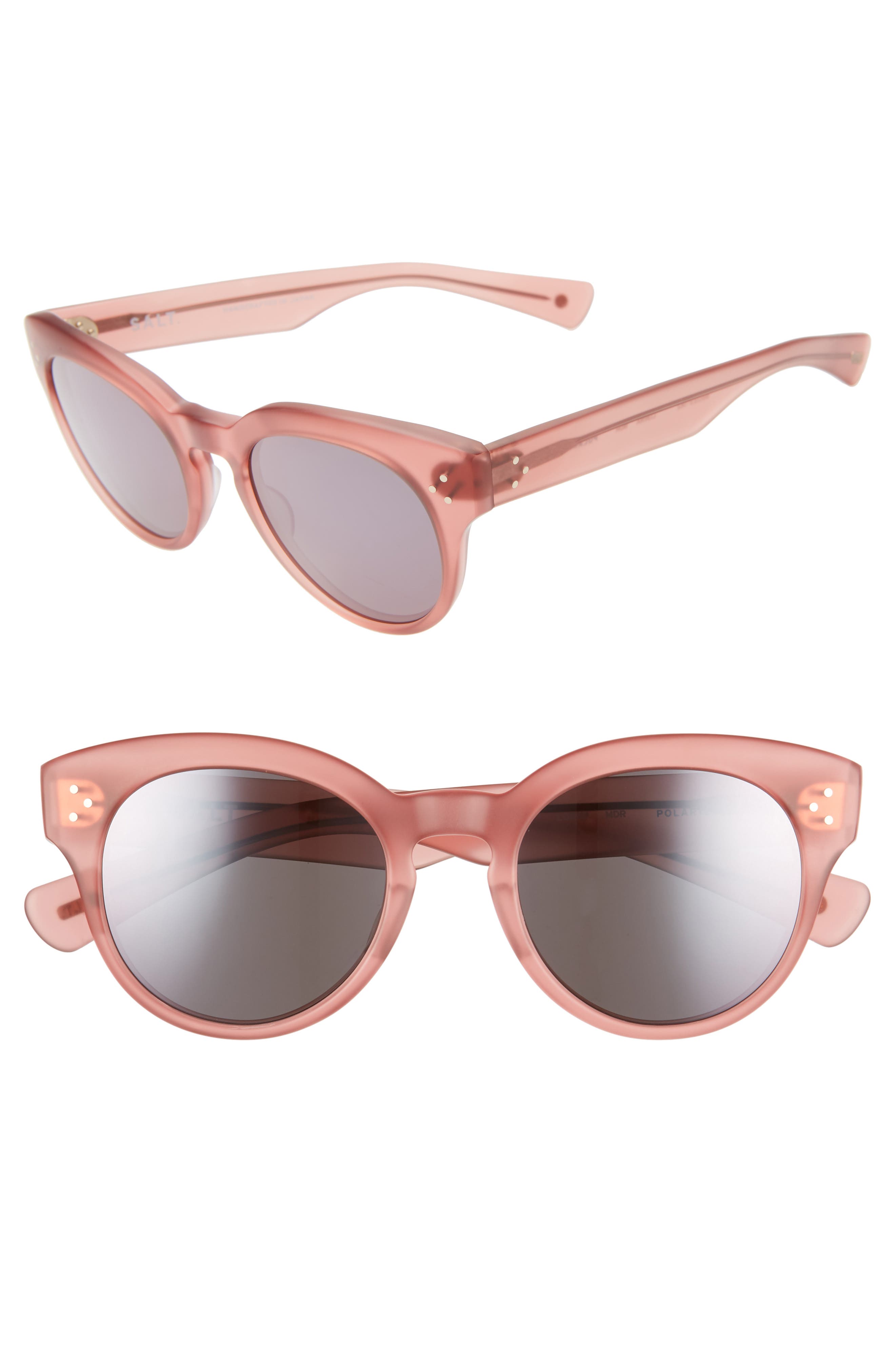  SALT Lorna 50mm Polarized Cat Eye Sunglasses, Main, color, MATTE DUSTY ROSE