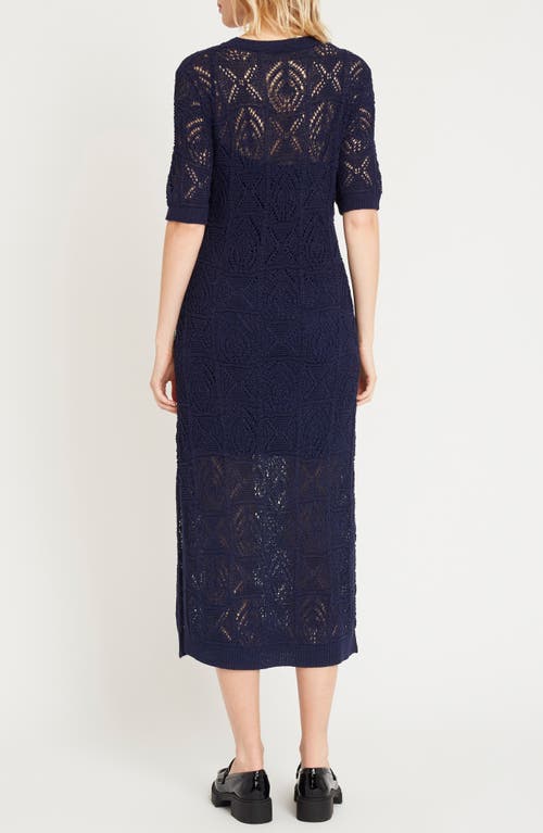 LUXELY LUXELY ASH POINTELLE STITCH SWEATER DRESS