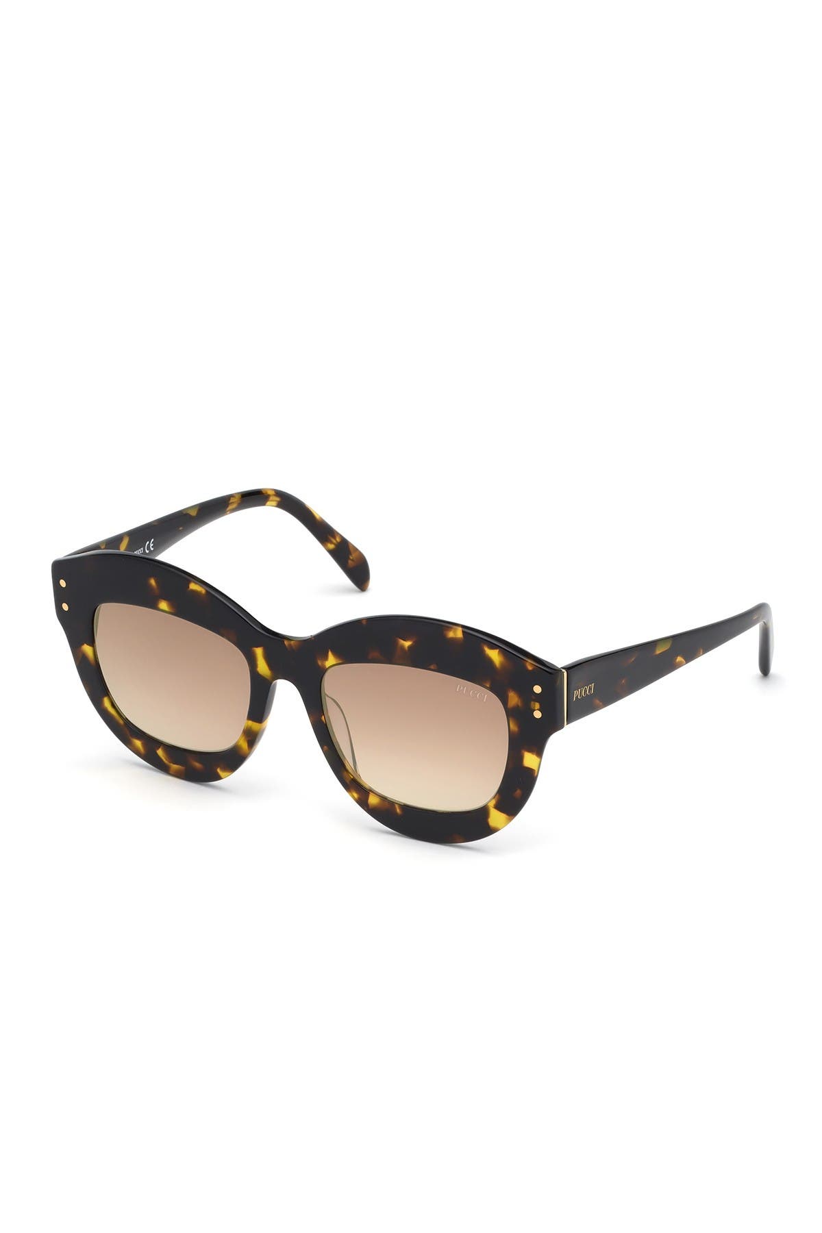 Emilio Pucci 51mm Round Sunglasses In Dhav/brnmr