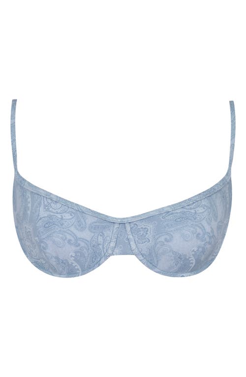 Shop House Of Cb Antibes F-cup Underwire Bikini Top In Blue Paisley