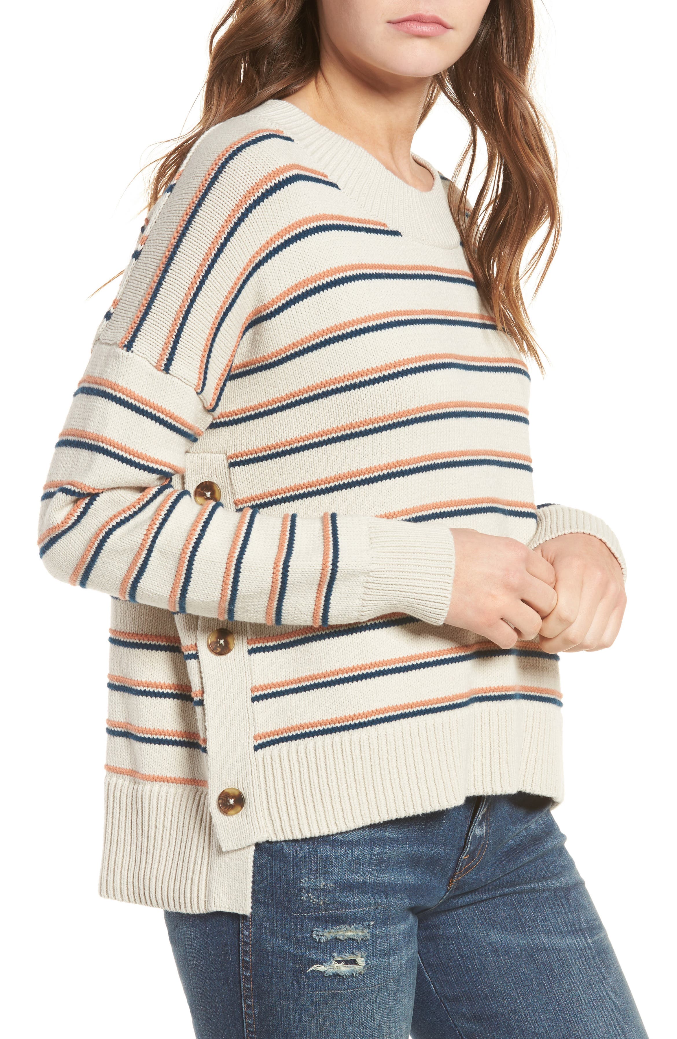 Madewell Brownstone Side Button Sweater | Nordstrom