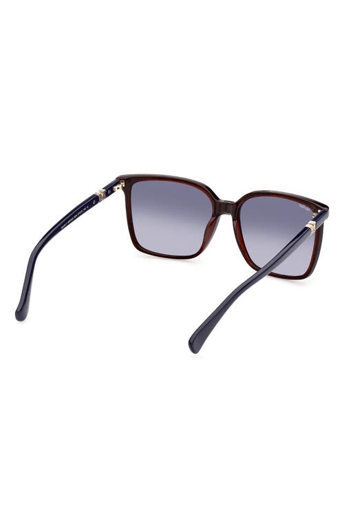 Shop Max Mara 57mm Gradient Square Sunglasses In Blue/other/gradient Blue