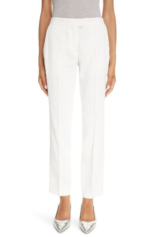 Isabel Marant Nolena Pleated Hemp Blend Slim Ankle Trousers in White at Nordstrom, Size 8 Us