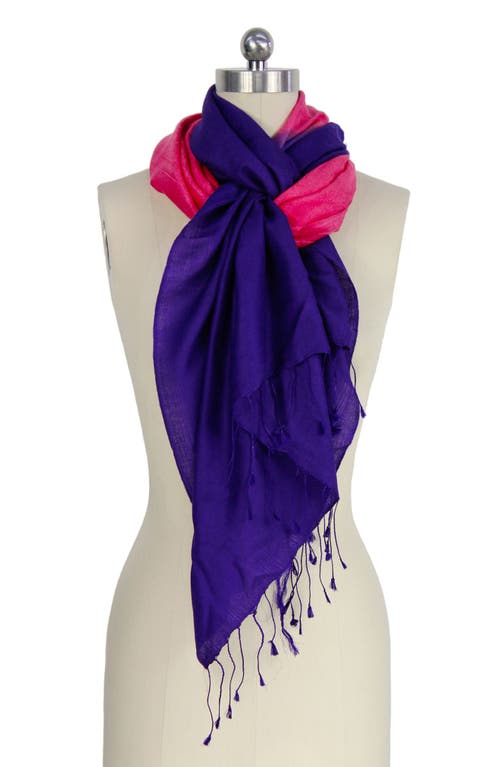 Saachi Arielle Two-tone Cashmere Scarf In Blue/pink Multi