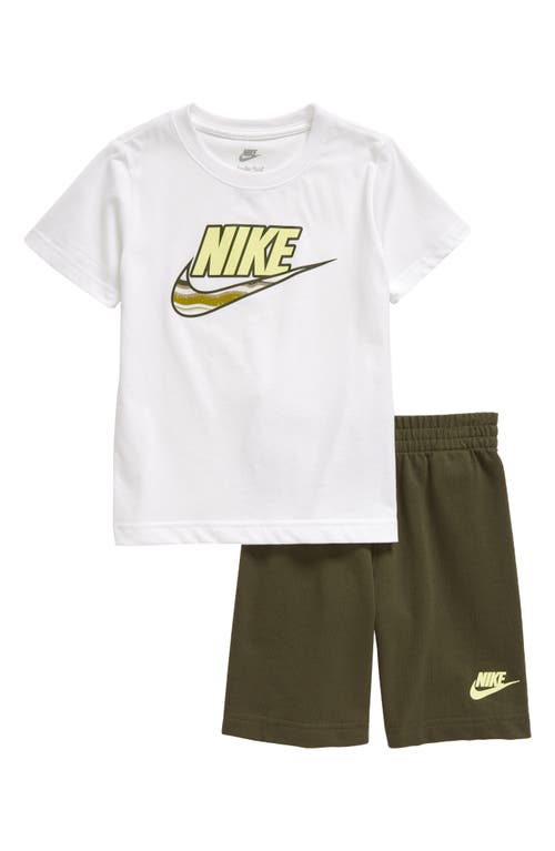 Nike Kids' Logo T-Shirt & Shorts Set in Cargo Khaki
