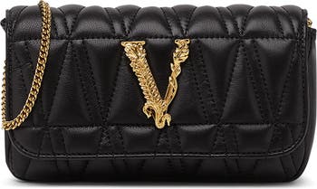 Versace Women's Virtus Quilted Leather Shoulder Bag