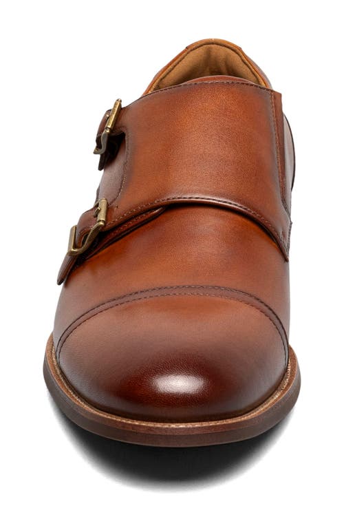Florsheim Rucci Cap Toe Double Monk Strap Shoe In Cognac